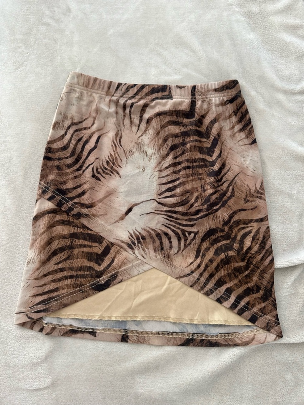 Motel Rocks Beige & Brown Animal Print Mini Skirt